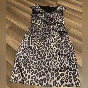 Cache Snow leopard Cheetah Sheath Dress
